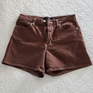 Just Black Women's Brown Denim Shorts, Size L, Made in USA